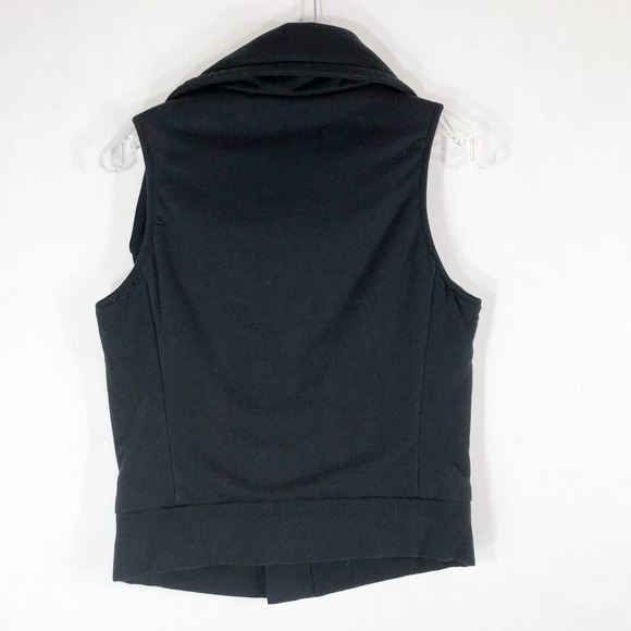 Splendid XS Vest Bridger Quilted Moto Zip Black Pockets Cotton Solid Collar 1054 - Picture 2 of 8